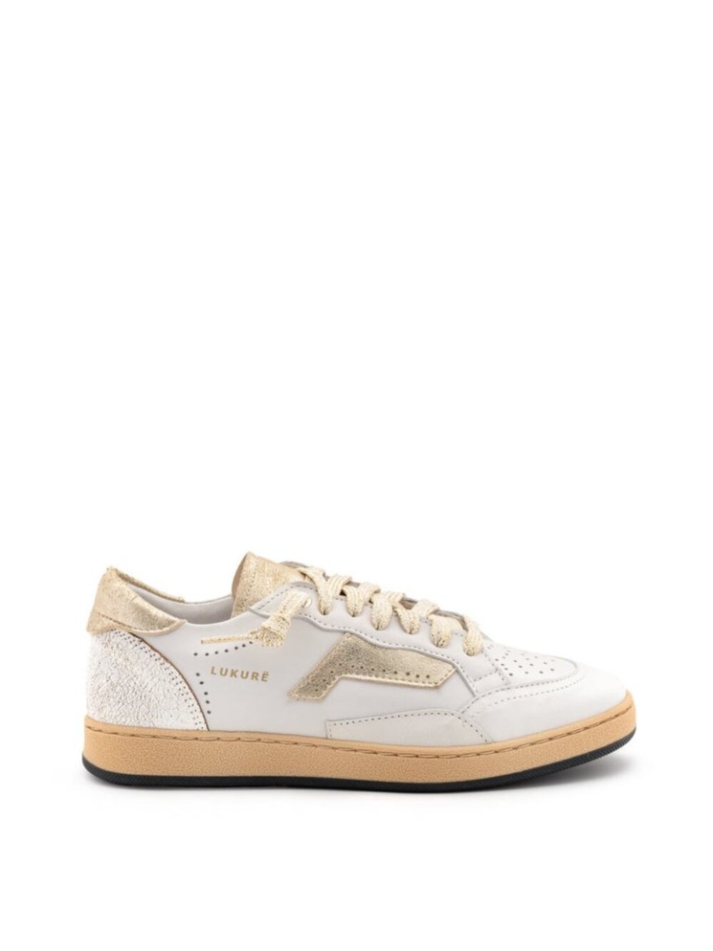 LUKURE Vintage Pale White Gold Sneakers Women's EU 38